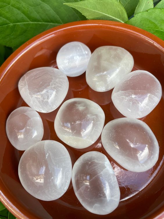 Natural Selenite tumbled stone