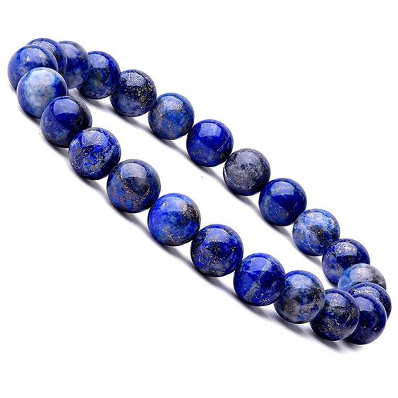 Lapis lazuli Round Beads Stretch Bracelet