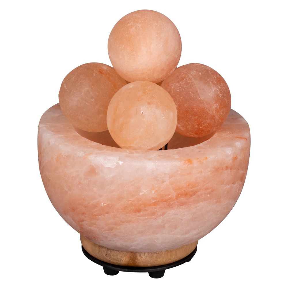 Himalayan Fire Bowl Salt Lamp  with Round Balls