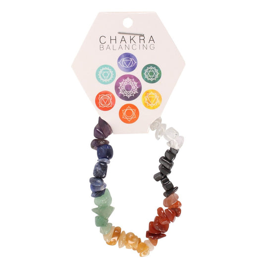 Chakra balancing natural chip bracelet