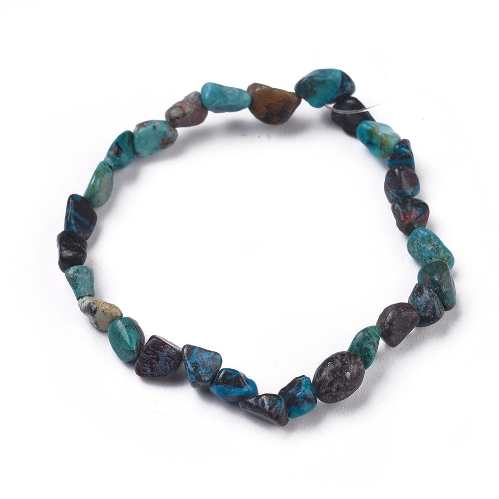 Chrysocolla natural nuggets bracelet