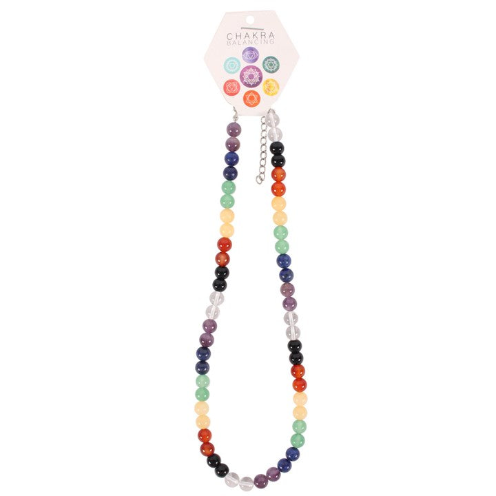 Chakra natural round beads necklace