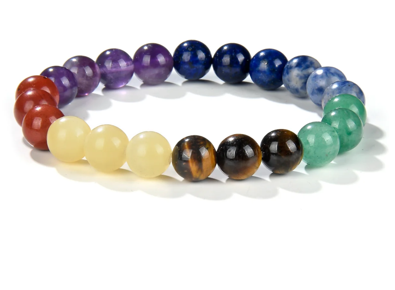 7 Chakra natural round beads bracelet