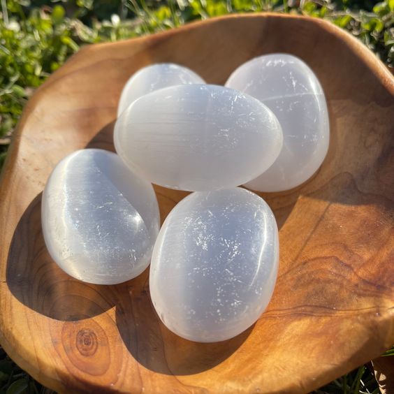 Natural Selenite tumbled stone