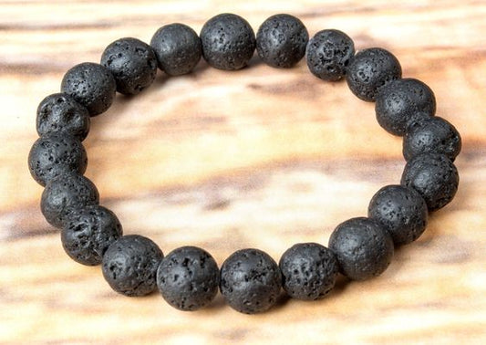 natural Lava round beads bracelet