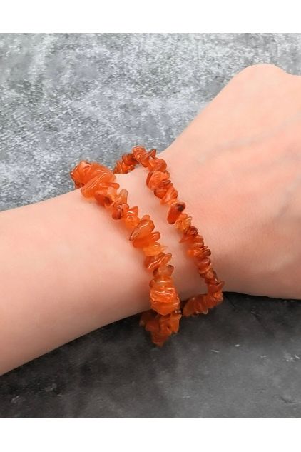 Carnelian natural chip bracelet