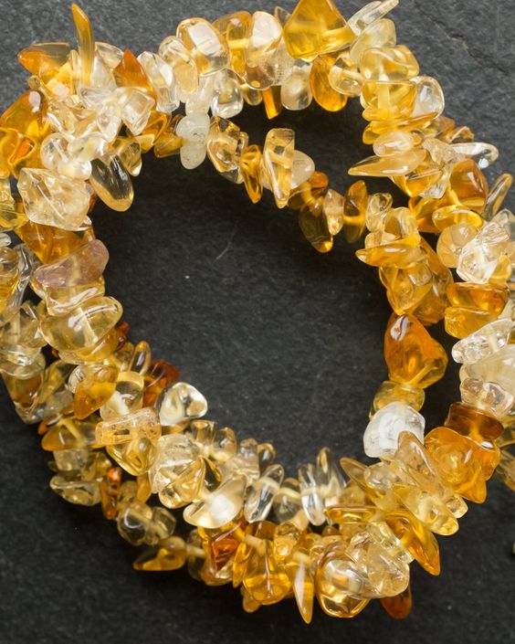 Citrine natural chip bracelet