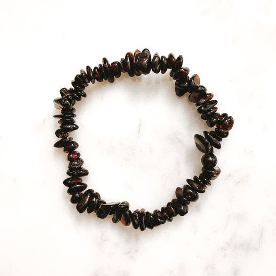 natural Garnet chip bracelet