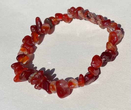 Carnelian natural chip bracelet