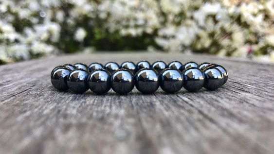 Hematite Round Beads Stretch Bracelet