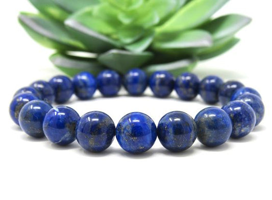 Lapis lazuli Round Beads Stretch Bracelet