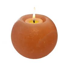 Natural Himalayan salt rock candle holder  Ball shape