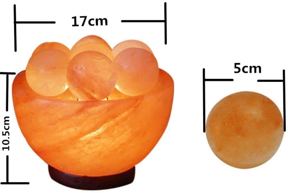 Himalayan Fire Bowl Salt Lamp  with Round Balls